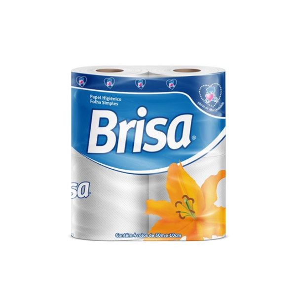 Papel higiênico folha simples Brisa 1x4
