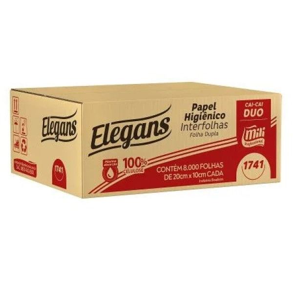 Papel higiênico Cai-cai Duo 20cmx10cm c/8.000 folhas